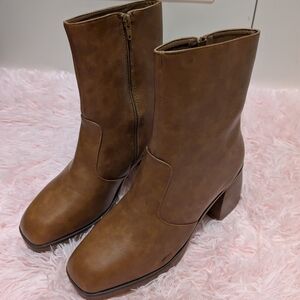 Brown Leather Ankle Boots
